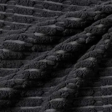 MIULEE Pack of 4 Corduroy Decorative Throw Pillow Covers 18x18 Inch Soft Boho Striped Pillow Covers Modern Farmhouse Home Decor for Sofa Living Room Couch Bed Black