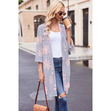 Ekouaer Soft Lightweight Waffle Knit Bathrobe for Women