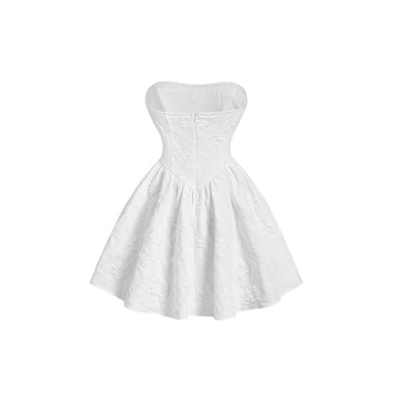 Elegant Strapless Jacquard Mini Tube Dress for Women