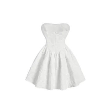 Elegant Strapless Jacquard Mini Tube Dress for Women