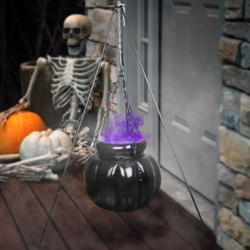 Inflatable Witches Cauldron with LED Mist Maker Halloween Decor