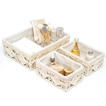 DUOER Macrame Storage Basket Set - Organize in Style