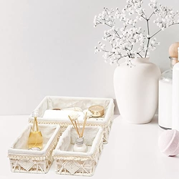 DUOER Macrame Storage Basket Set - Organize in Style