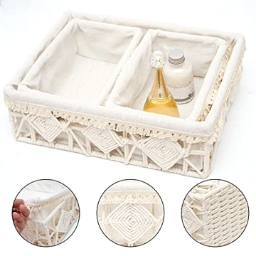DUOER Macrame Storage Basket Set - Organize in Style