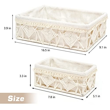 DUOER Macrame Storage Basket Set - Organize in Style