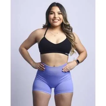 AUROLA Power Scrunch Butt Workout Shorts for Women Seamless Gym Shorts High Waist Tummy Control Yoga Biker Shorts,Jacaranda,M