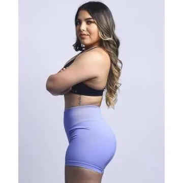 AUROLA Power Scrunch Butt Workout Shorts for Women Seamless Gym Shorts High Waist Tummy Control Yoga Biker Shorts,Jacaranda,M
