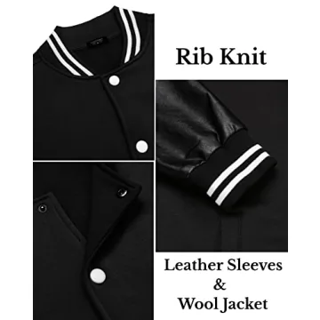 Versatile COOFANDY Varsity Jacket for Men - Comfort & Style