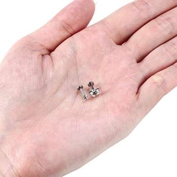 PEAKLINK Flower Opal Labrets Studs 16g Titanium Medusa Tragus Helix Piercings Cartilage Studs Curated Ear Set 8mm