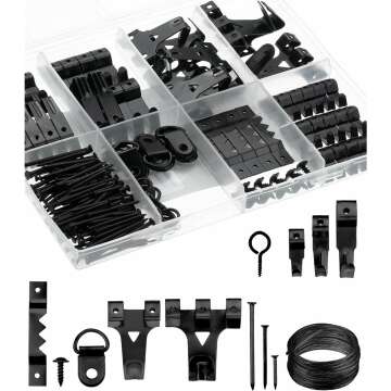 Mr. Pen 220pc Picture Hanging Kit - Black Hangers & Hooks