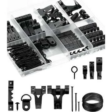 Mr. Pen 220pc Picture Hanging Kit - Black Hangers & Hooks