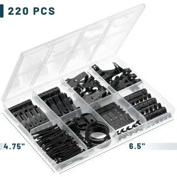 Mr. Pen 220pc Picture Hanging Kit - Black Hangers & Hooks