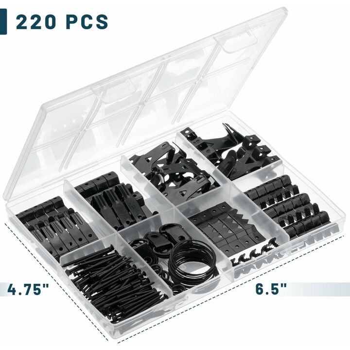 Mr. Pen 220pc Picture Hanging Kit - Black Hangers & Hooks