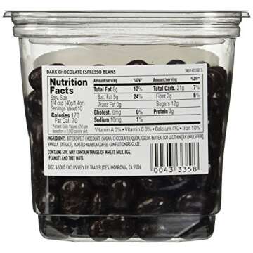 Trader Joe's Dark Chocolate Covered Espresso Beans 14 oz.