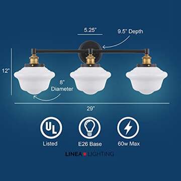 Linea di Liara Lavagna Black Bathroom Vanity Light Fixture