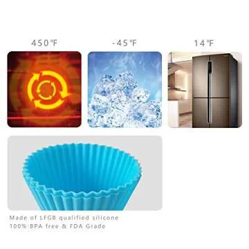 2.8" Silicone Cupcake Liners Pack of 12+4, Cooking Cupcakes Baking Cups Muffin Cups Pans Molds for Baking Tools,kitchen Accessories Cup,Silicon Egg CupsSilicon Liner (Buy one set, give 4 pack.)