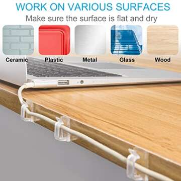 TidyHelper Adhesive Cable Clips (45 PCS) for Easy Organization