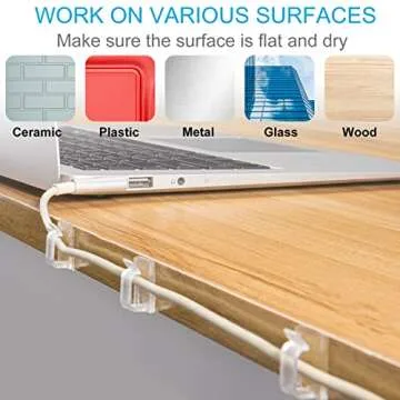 TidyHelper Adhesive Cable Clips (45 PCS) for Easy Organization