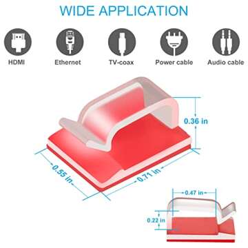 TidyHelper Adhesive Cable Clips (45 PCS) for Easy Organization