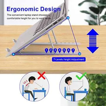 YIKUROOS Ergonomic Laptop Stand - Adjustable & Portable