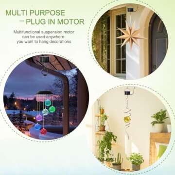 Eiryhope Mirror Disco Ball Motor Plug in Socket Electric Operated Motor Hanging Display Motor for Revolving Wind Spinner Chime Sun Catcher, Rotating for Home Ornament Garden Decoration Outdoor Décor