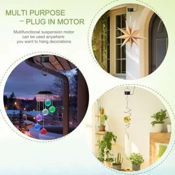 Eiryhope Mirror Disco Ball Motor Plug in Socket Electric Operated Motor Hanging Display Motor for Revolving Wind Spinner Chime Sun Catcher, Rotating for Home Ornament Garden Decoration Outdoor Décor