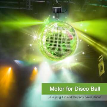 Eiryhope Mirror Disco Ball Motor Plug in Socket Electric Operated Motor Hanging Display Motor for Revolving Wind Spinner Chime Sun Catcher, Rotating for Home Ornament Garden Decoration Outdoor Décor