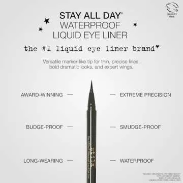 stila Waterproof Liquid Eye Liner, Stay All Day Makeup with Fine Brush Tip | Lasting Satin Finish, Smudge-Proof & Transfer-Resistant