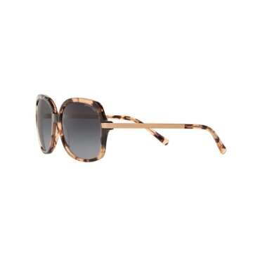 Michael Kors Women's MK2024 Adrianna I Square Sunglasses, Pink Tortoise/Light Grey Gradient, 57 mm + 1