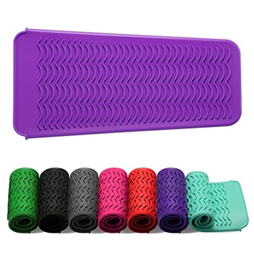 ZAXOP Resistant Silicone Mat Pouch for Flat Iron, Curling Iron,Hot Hair Tools (Purple)