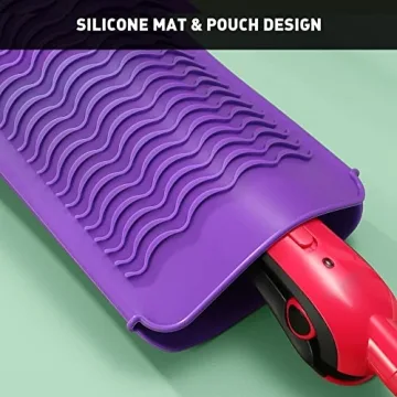 ZAXOP Resistant Silicone Mat Pouch for Flat Iron, Curling Iron,Hot Hair Tools (Purple)