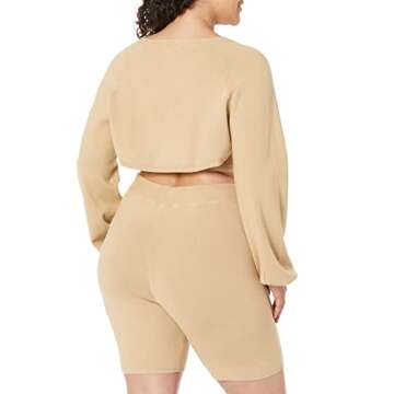 The Drop Women's Miya Bell Sleeve Sweater Shrug with Chain Detail