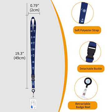 Retractable Cruise Lanyards, Waterproof Cruise Lanyard with ID Badge Reel Holder & Detachable Buckle...