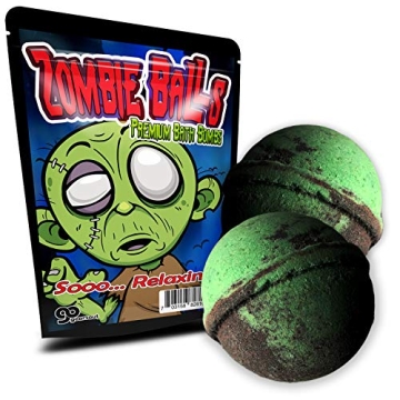 Zombie Balls Bath Bombs - Fun Zombie Design - Cool Bath Bombs for Teens - Cute XL Bath Fizzers, Gree...