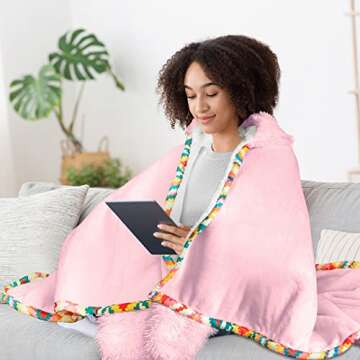 Llama Wearable Hooded Blanket for Adults – Super Soft Warm Cozy Plush Flannel Fleece & Sherpa Hoodie Throw Cloak Wrap - Llama Gifts for Women Adults Girls and Kids