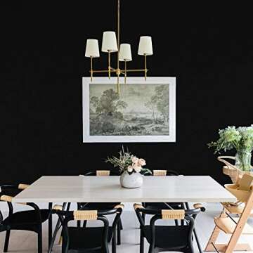 Mecpar Solid Black Peel and Stick Wallpaper 15.7x118"