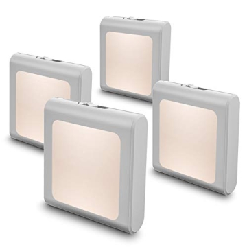 Dimmable LED Night Light with Auto Dusk Sensor - 4 Pack