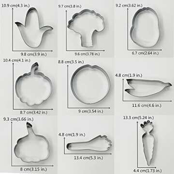 KENIAO Vegetable Shape Cookie Cutter Set, 18 Pcs, Stainless Steel