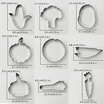 KENIAO Vegetable Shape Cookie Cutter Set, 18 Pcs, Stainless Steel