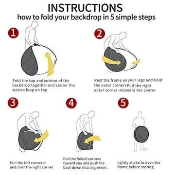 5X3.3 ft (1.5mX1m) 2 in 1 Polyester Muslin Black White Collapsible Reflector Backgrounds Portable Collapsible Reversible Photography Backdrop with Carrying Bag