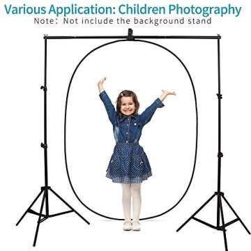 5X3.3 ft (1.5mX1m) 2 in 1 Polyester Muslin Black White Collapsible Reflector Backgrounds Portable Collapsible Reversible Photography Backdrop with Carrying Bag