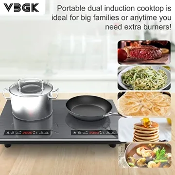 VBGK Double Induction Cooktop 4000W 2 Burner with Timer Safety Lock