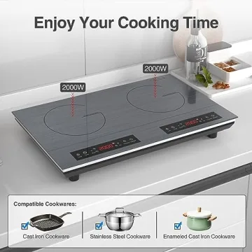 VBGK Double Induction Cooktop 4000W 2 Burner with Timer Safety Lock