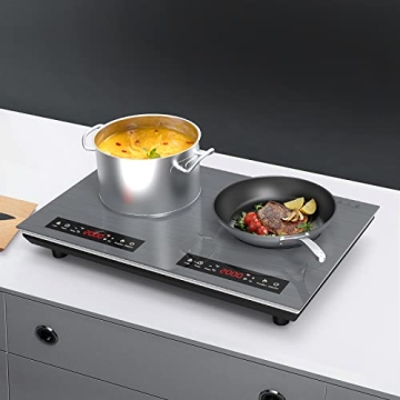 VBGK Double Induction Cooktop 4000W 2 Burner with Timer Safety Lock