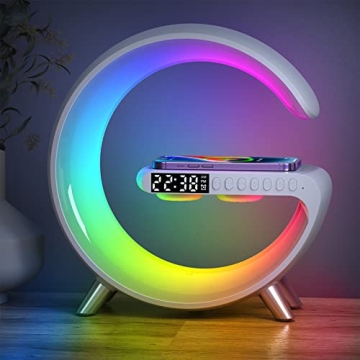 BKDRL Bluetooth Speaker Lamp with Wireless Charger & RGB Night Light