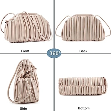 NIUEIMEE ZHOU Stylish Ruched Dumpling Bag for Women