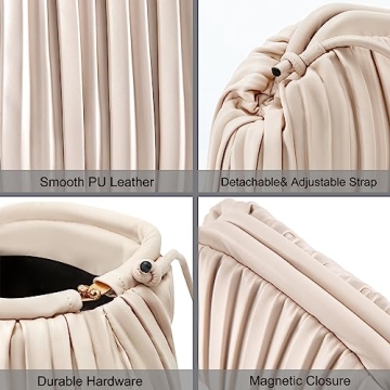 NIUEIMEE ZHOU Stylish Ruched Dumpling Bag for Women
