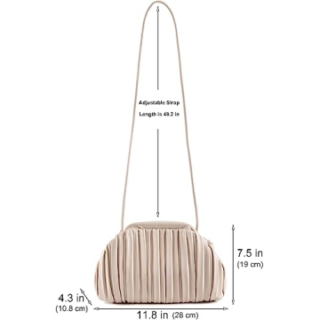 NIUEIMEE ZHOU Stylish Ruched Dumpling Bag for Women