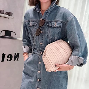 NIUEIMEE ZHOU Stylish Ruched Dumpling Bag for Women