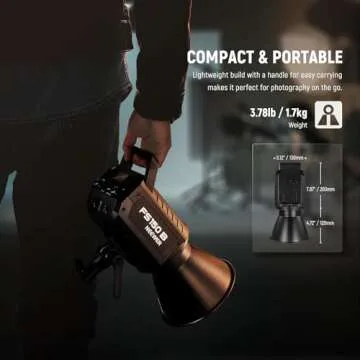 NEEWER FS150B LED Video Light 2.4G/APP Control, 130W 2700K-6500K 72000lux/1m Bi Color COB Bowens Mount Photography Continuous Output Lighting with 6 Color Diffuser Socks, 12 Scenes, 4 Dimming Types